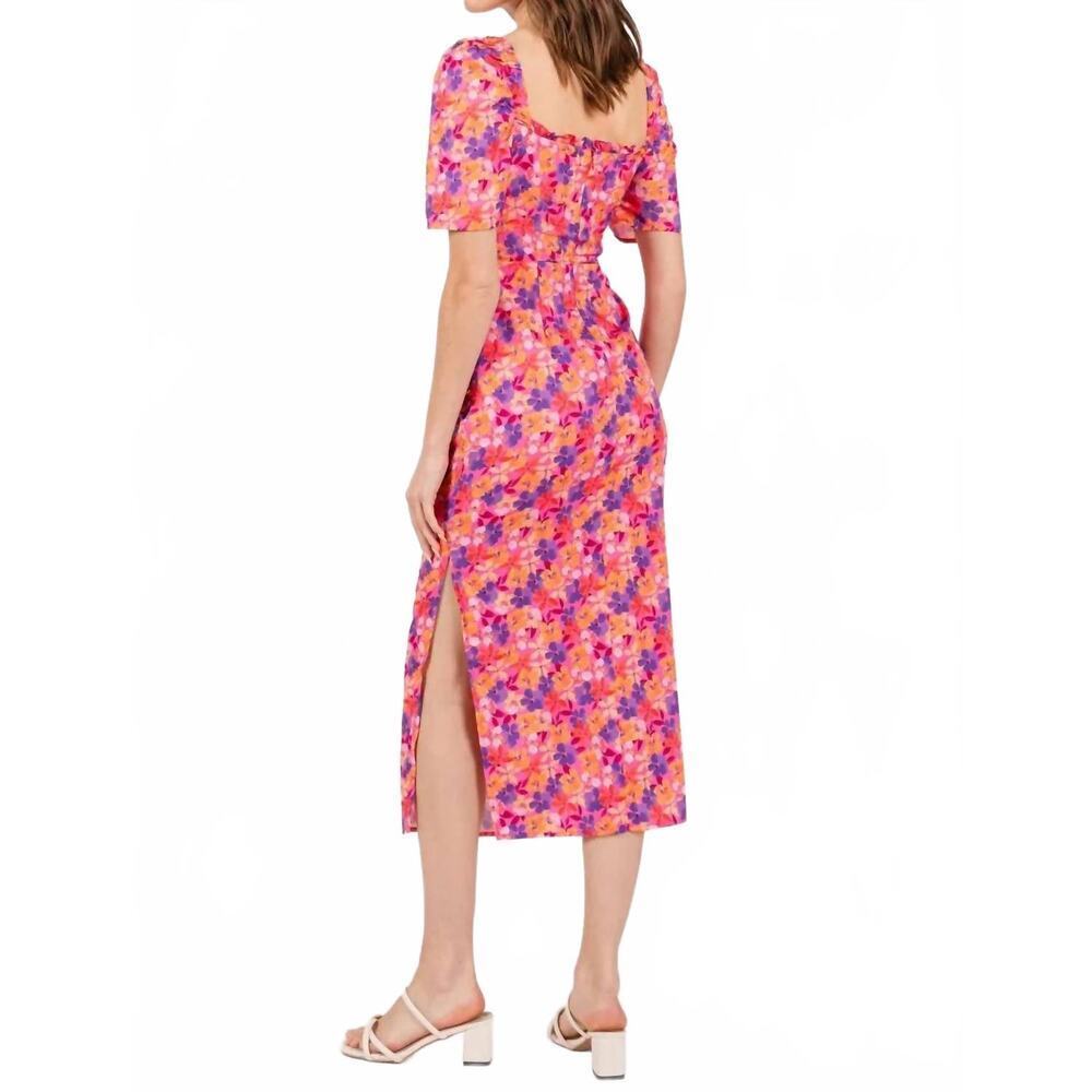 FORE Rio Midi Sheath Dress In Pink Multi Floral Womens Size S *EUC - Picture 3 of 12